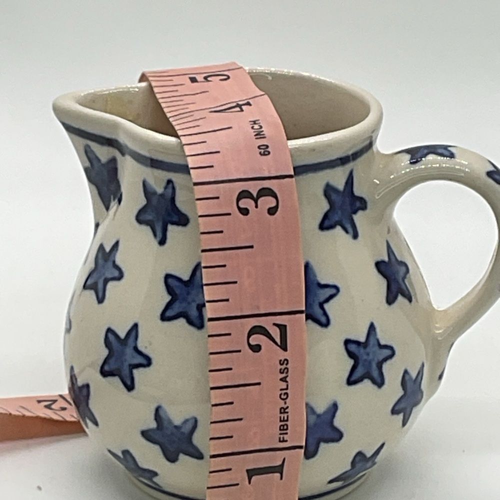 Boleslawiec Starry Blue Ceramic Small Pitcher/Creamer - Picture 5 of 6
